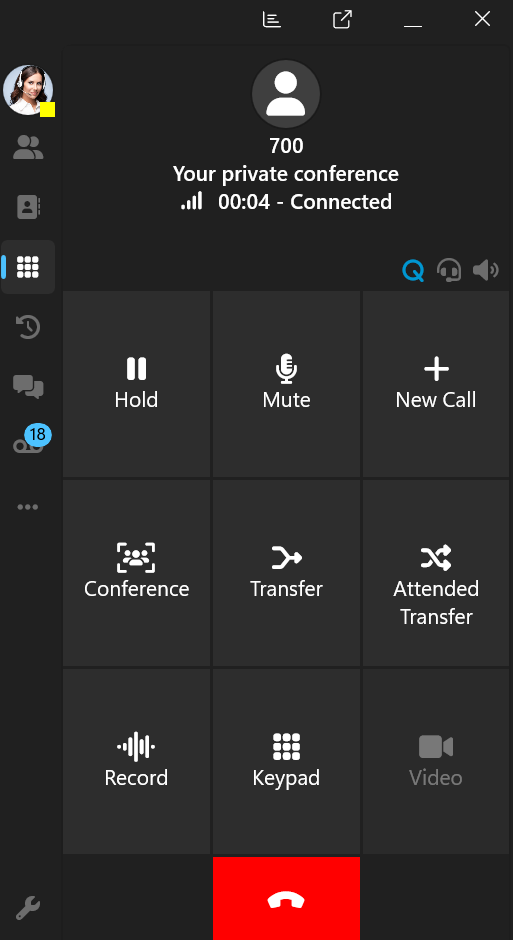 3CX softphone call controls interface