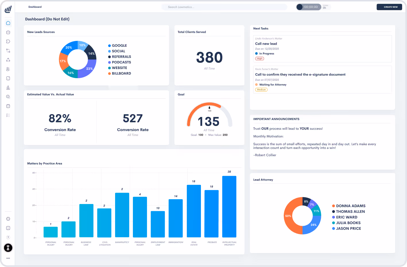 PracticePanther interface 1