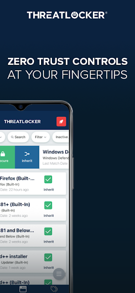 ThreatLocker application control interface