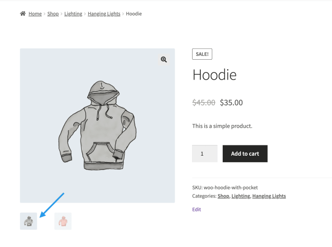 WooCommerce product gallery interface