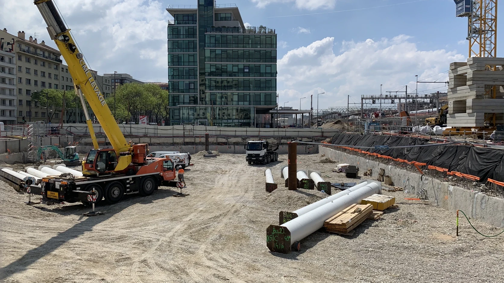 Active commercial construction site