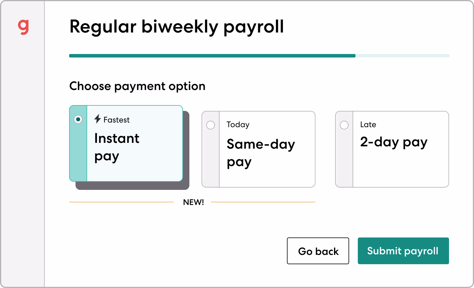 Gusto payroll processing interface