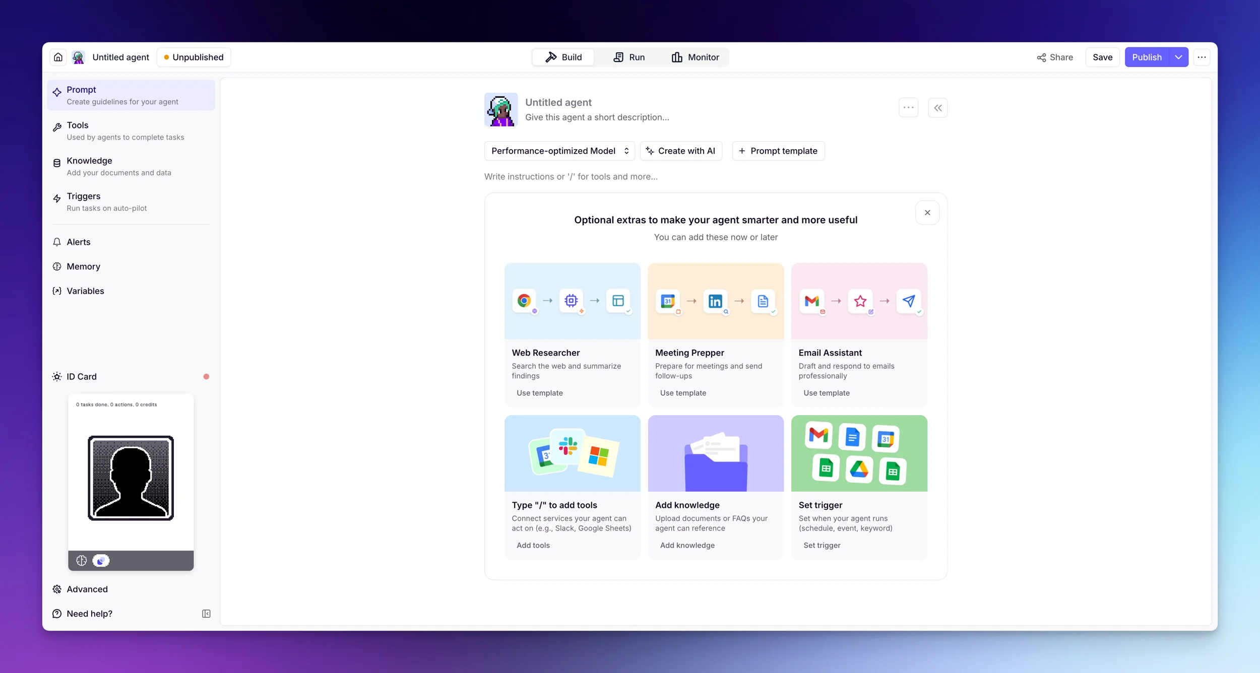 Relevance AI agent builder interface