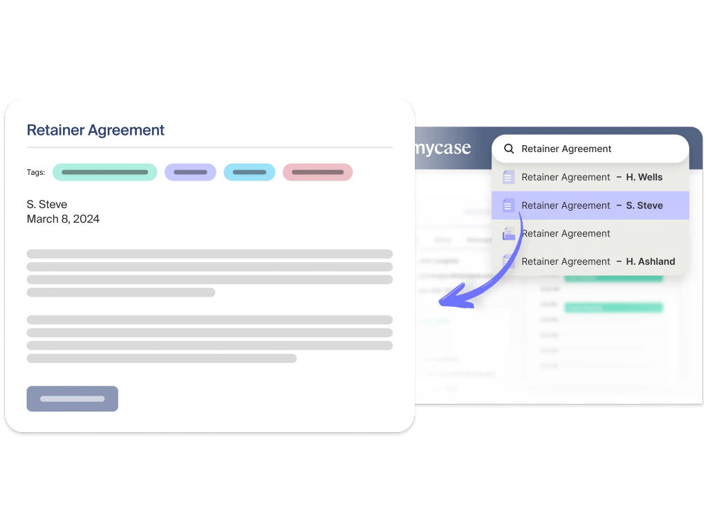 MyCase document management interface