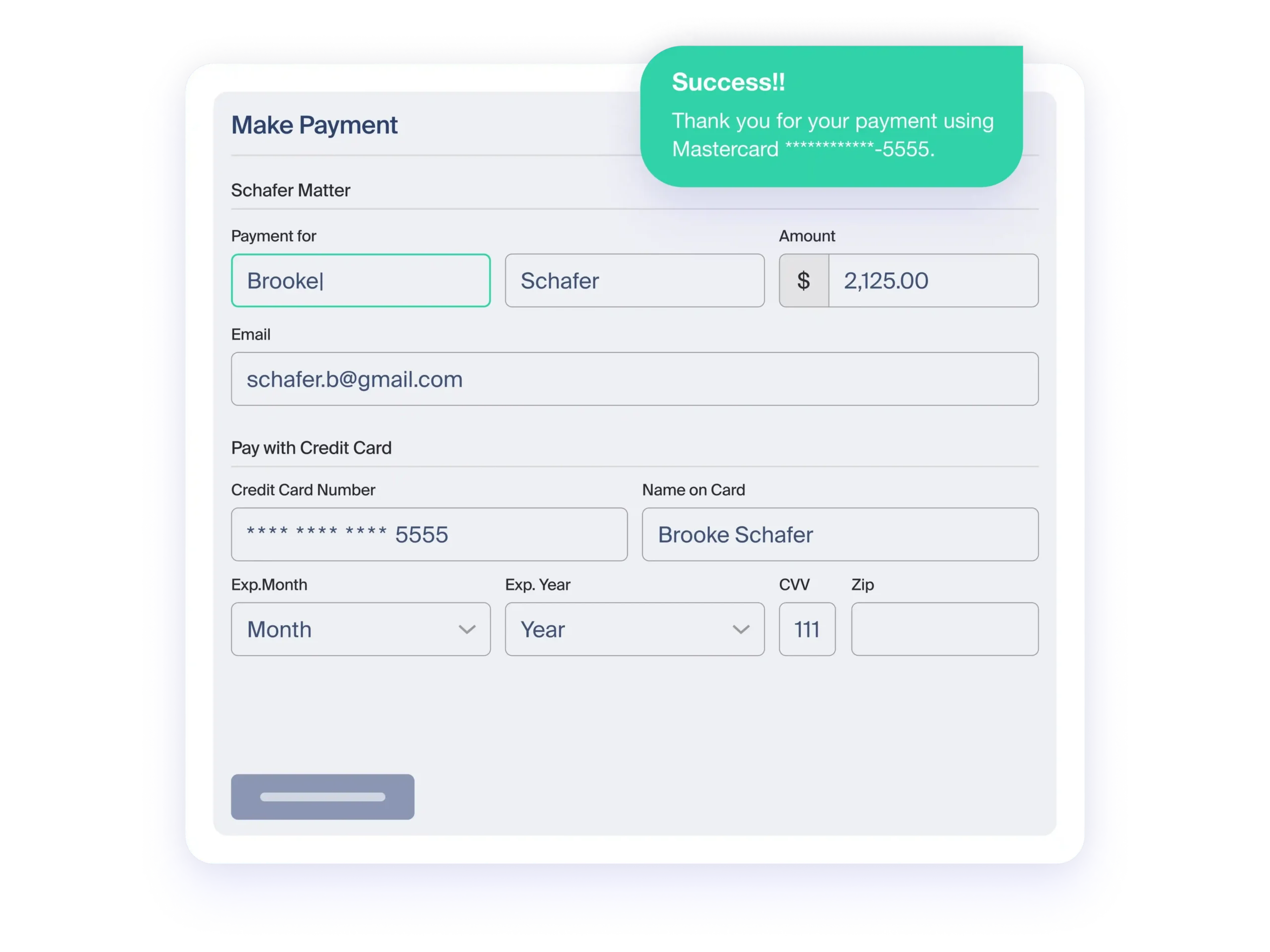 MyCase online payments interface