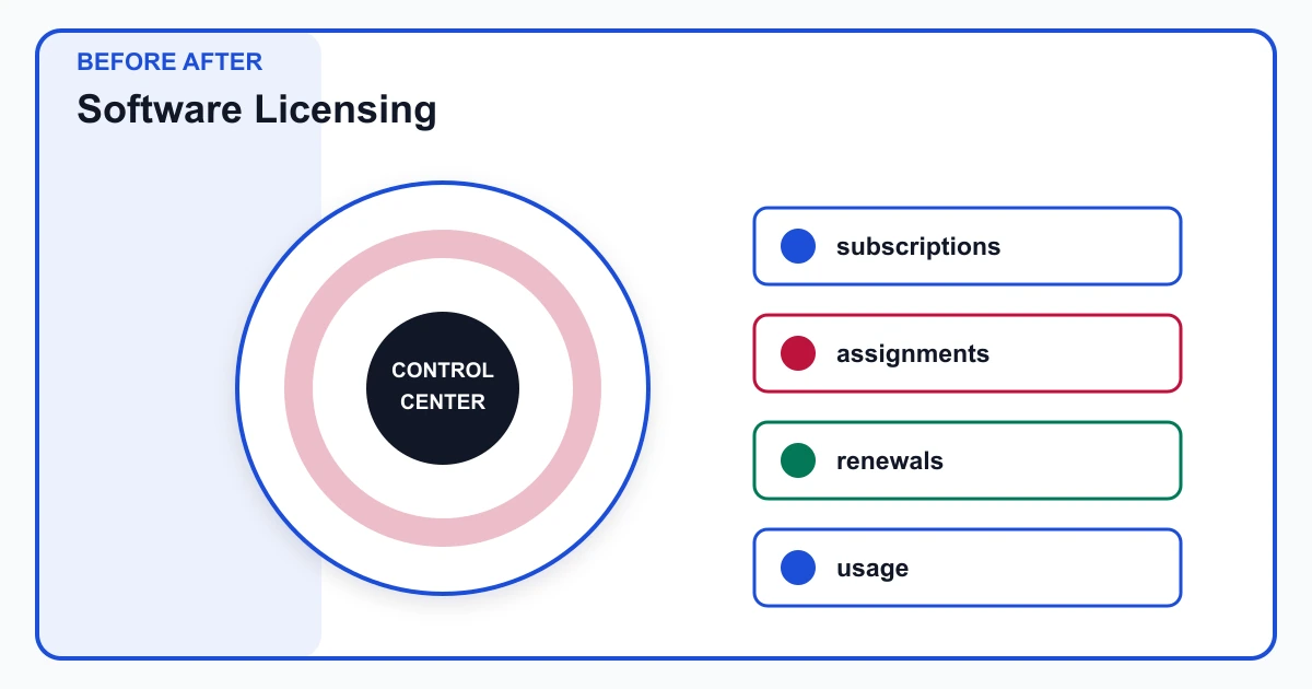 Software Licensing before after covering subscriptions, assignments, renewals, usage