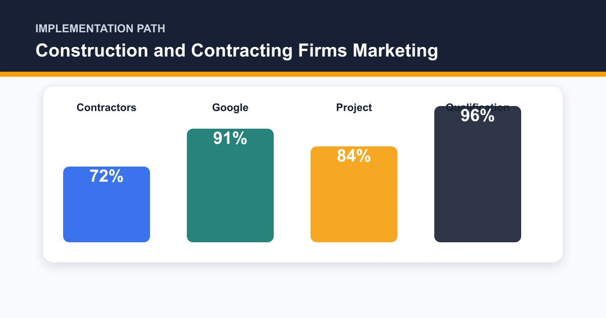 Construction and Contracting Firms Marketing implementation path covering Contractors, Google, Project, Qualification