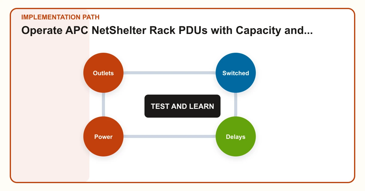 Operate APC NetShelter Rack PDUs with Capacity and Outlet Control implementation path covering Outlets, Switched, Delays, Power