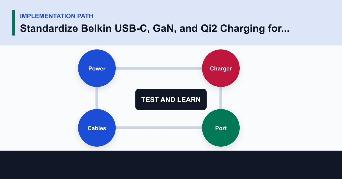 Standardize Belkin USB-C, GaN, and Qi2 Charging for Managed Devices implementation path covering Power, Charger, Port, Cables