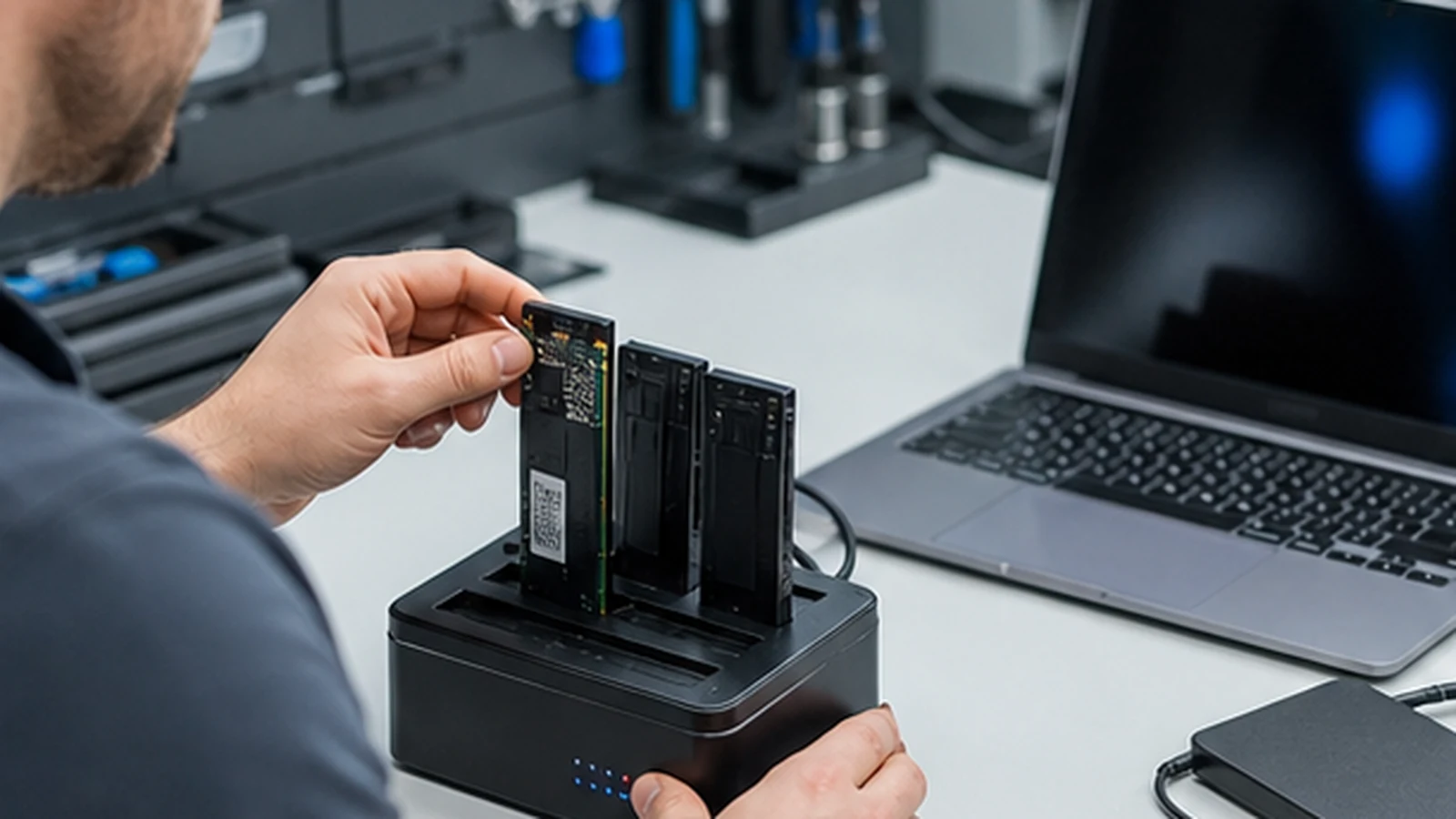 ALLMSP technician completing data recovery and drive replacement for a business workstation