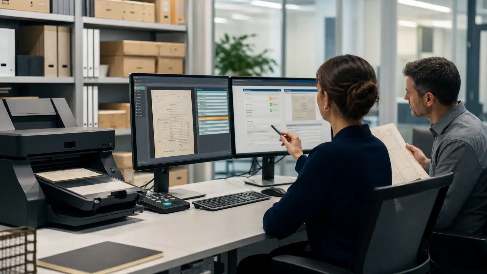 Document operations team validating extracted fields against the original business record