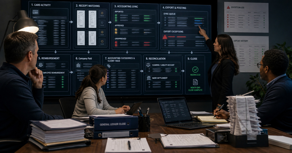 Expensify accounting-sync-reconciliation-export-month-end-recovery support for a Georgia business