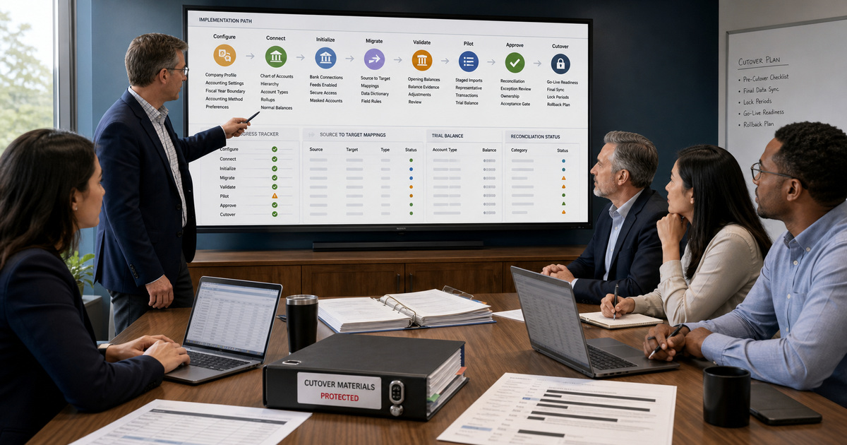 QuickBooks Online company-settings-chart-accounts-bank-opening-balance-controlled-implementation support for a Georgia business