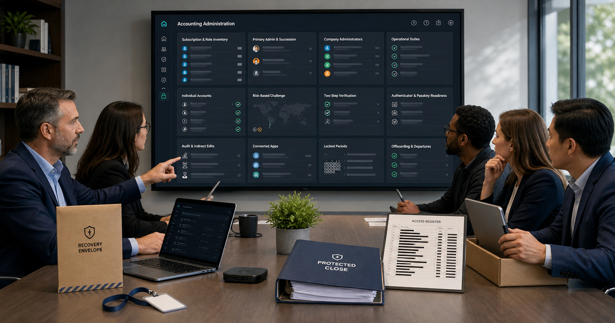 QuickBooks Online plan-roles-primary-admin-mfa-audit-app-lock-offboarding support for a Georgia business