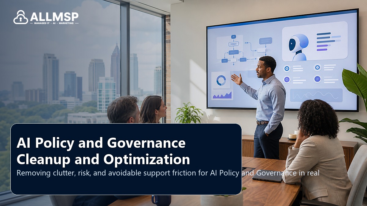AI Policy and Governance cleanup checklist for Georgia businesses: workflow design, vendor coordination, support patterns, data ownership, reporting, and change control