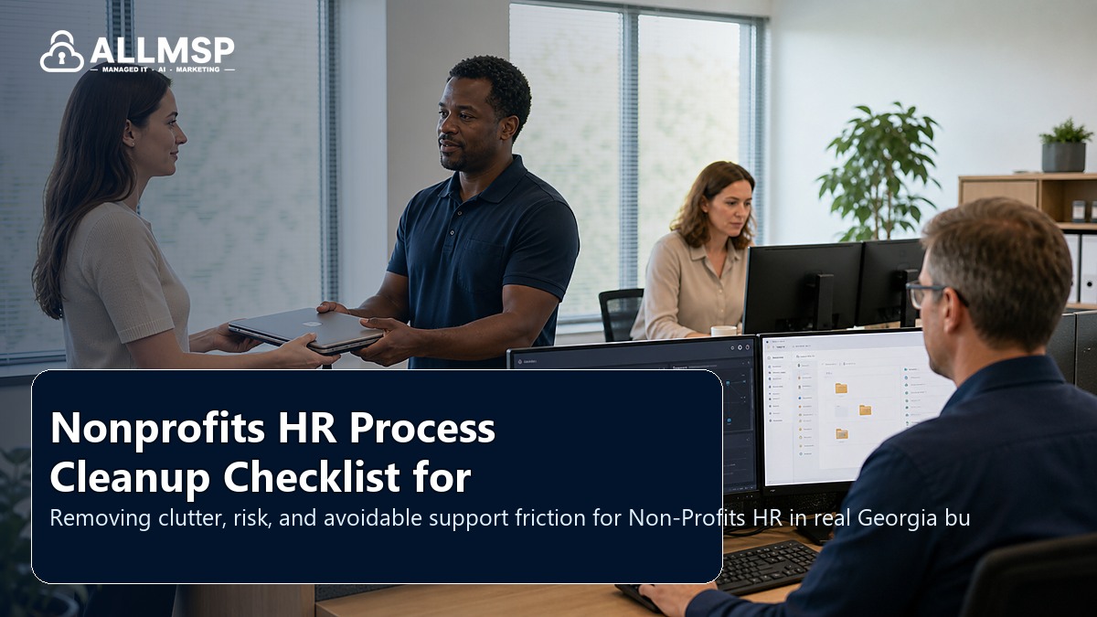 Non-Profits HR cleanup checklist for Georgia businesses: employee lifecycle workflows, access handoffs, training expectations, device readiness, and support during transitions