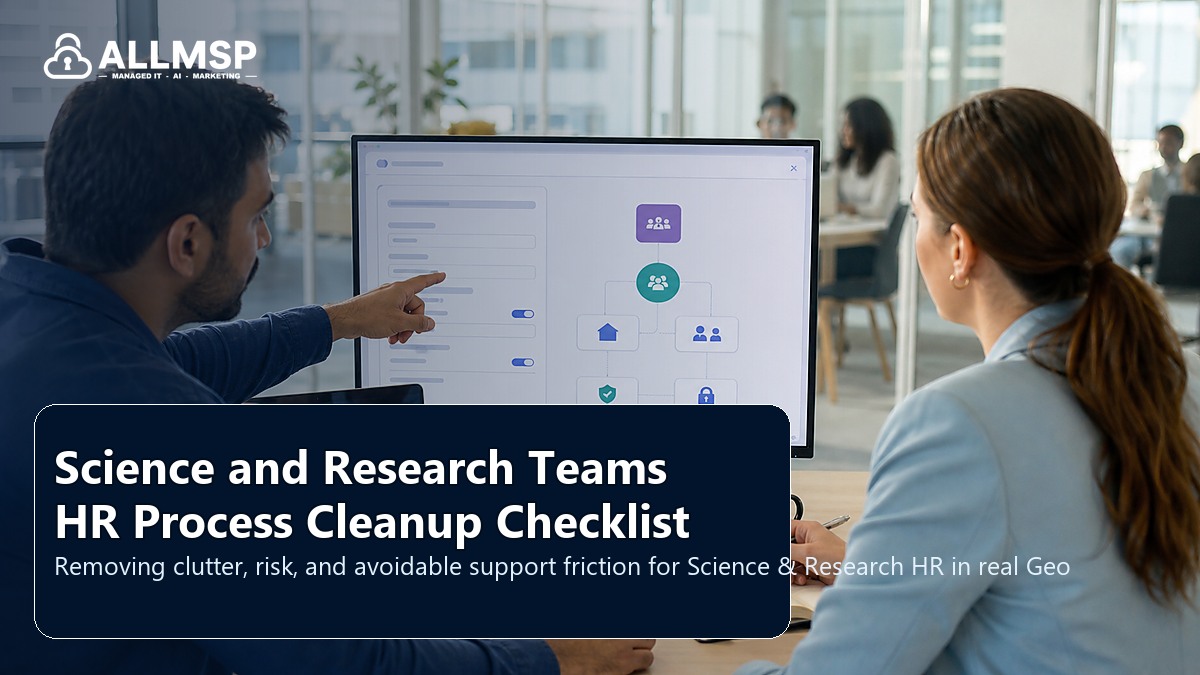 Science & Research HR cleanup checklist for Georgia businesses: employee lifecycle workflows, access handoffs, training expectations, device readiness, and support during transitions
