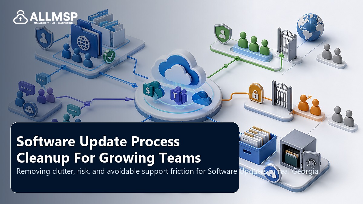 Software Updates cleanup checklist for Georgia businesses: workflow design, vendor coordination, support patterns, data ownership, reporting, and change control