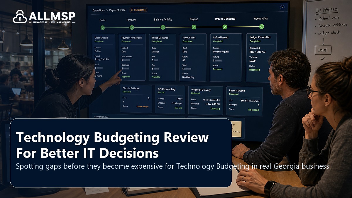 Technology Budgeting review guide for Georgia businesses: workflow design, vendor coordination, support patterns, data ownership, reporting, and change control