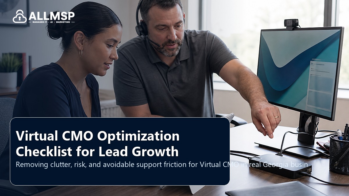 Virtual CMO cleanup checklist for Georgia businesses: workflow design, vendor coordination, support patterns, data ownership, reporting, and change control