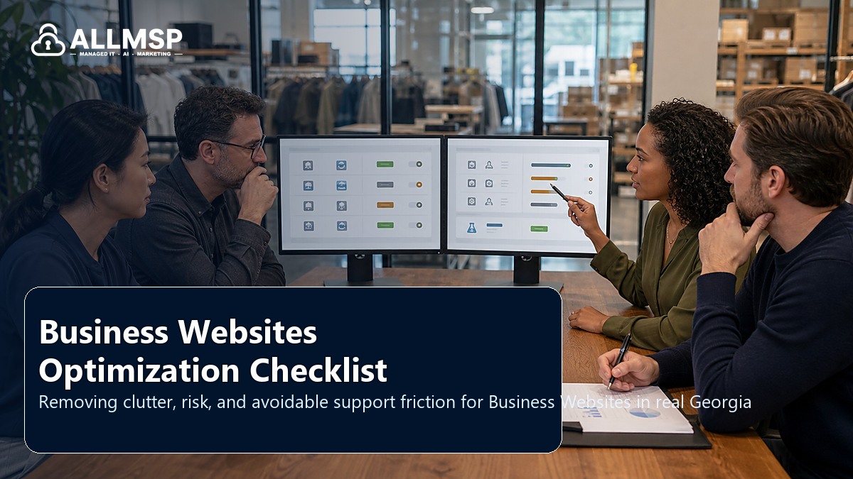 Business Websites cleanup checklist for Georgia businesses: local search intent, page quality, speed, form routing, conversion paths, and proof that leads are being captured