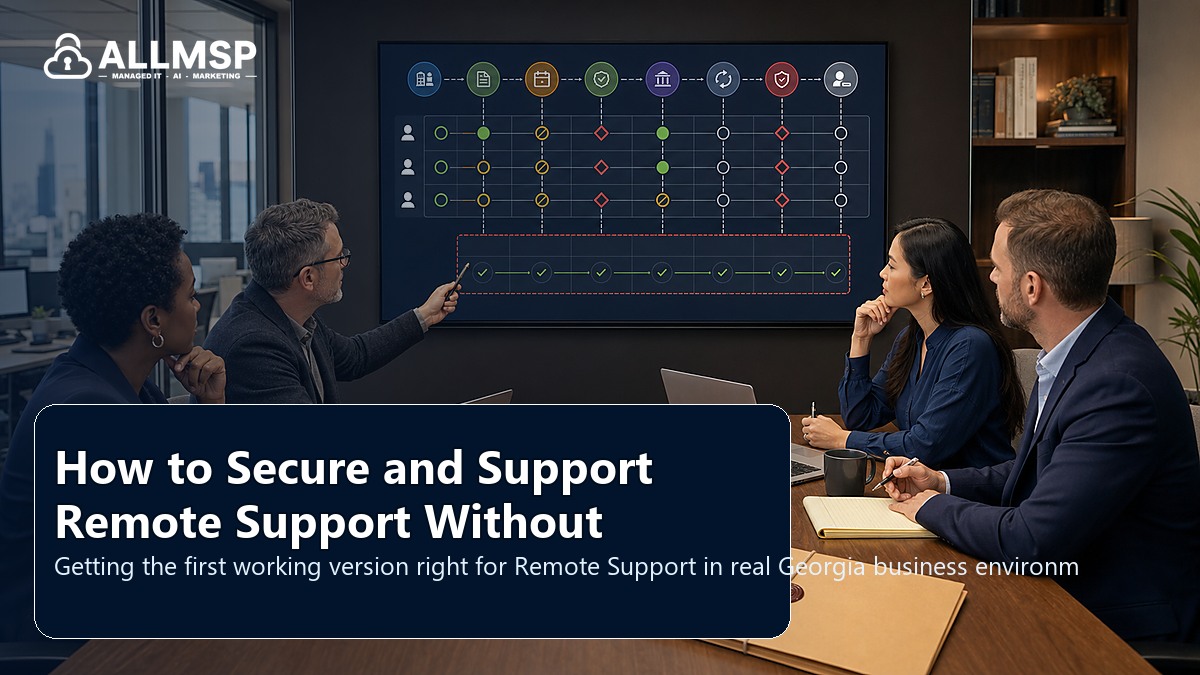 Remote Support setup guide for Georgia businesses: workflow design, vendor coordination, support patterns, data ownership, reporting, and change control