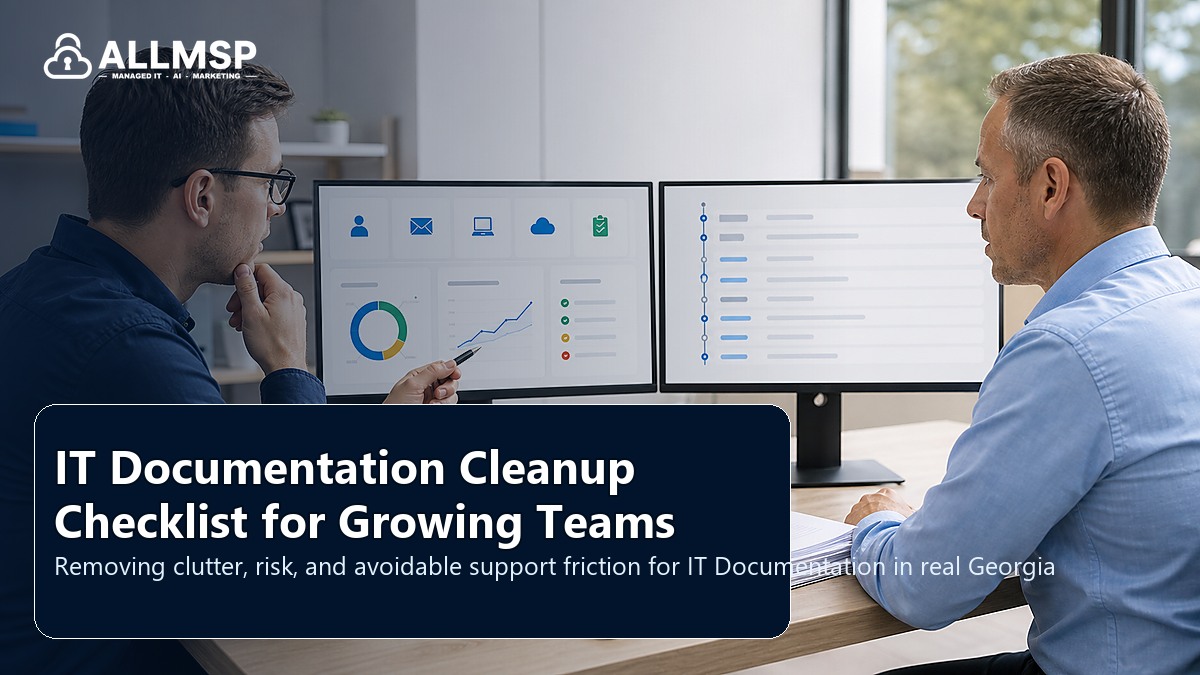 IT Documentation cleanup checklist for Georgia businesses: workflow design, vendor coordination, support patterns, data ownership, reporting, and change control