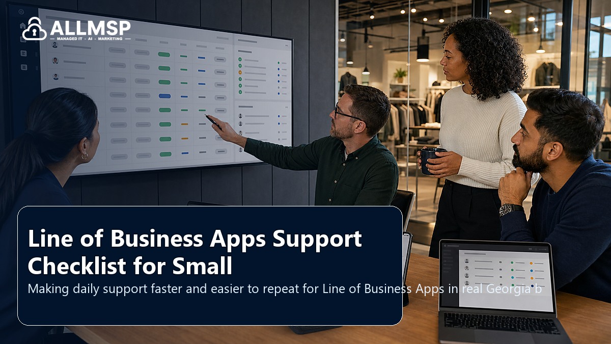 Line of Business Apps support checklist for Georgia businesses: workflow design, vendor coordination, support patterns, data ownership, reporting, and change control