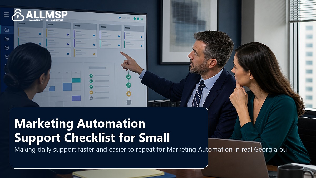 Marketing Automation support checklist for Georgia businesses: local search intent, page quality, speed, form routing, conversion paths, and proof that leads are being captured