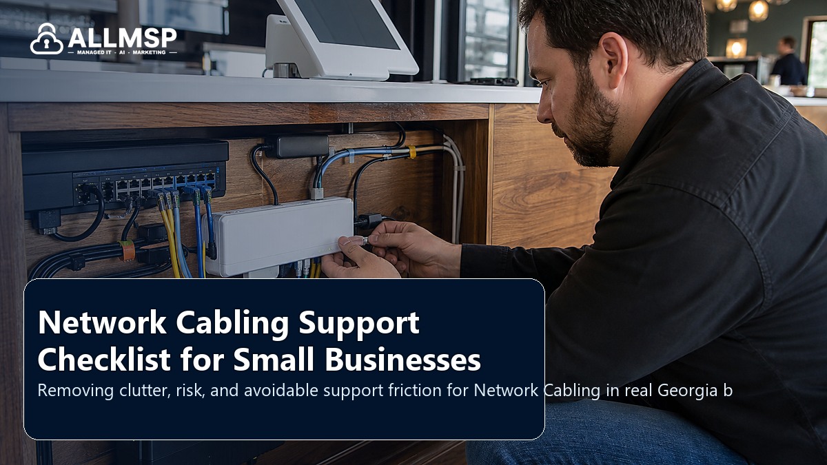 Network Cabling cleanup checklist for Georgia businesses: equipment inventory, labeling, firmware, monitoring, lifecycle planning, and support documentation