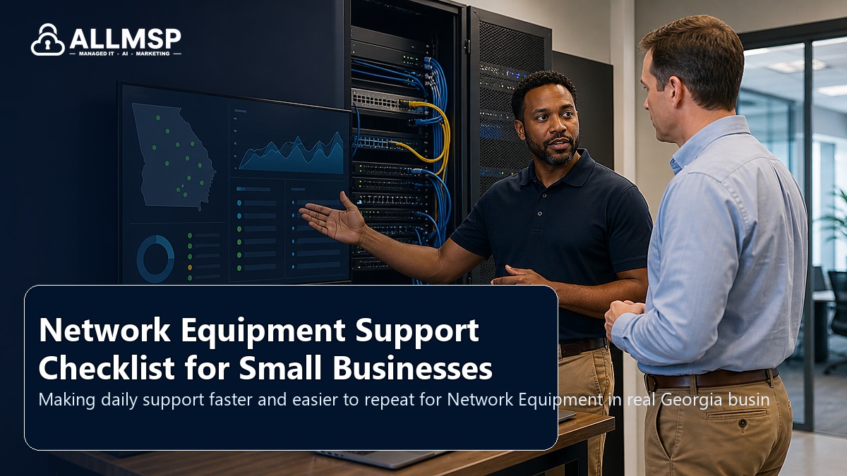 Network Equipment support checklist for Georgia businesses: equipment inventory, labeling, firmware, monitoring, lifecycle planning, and support documentation