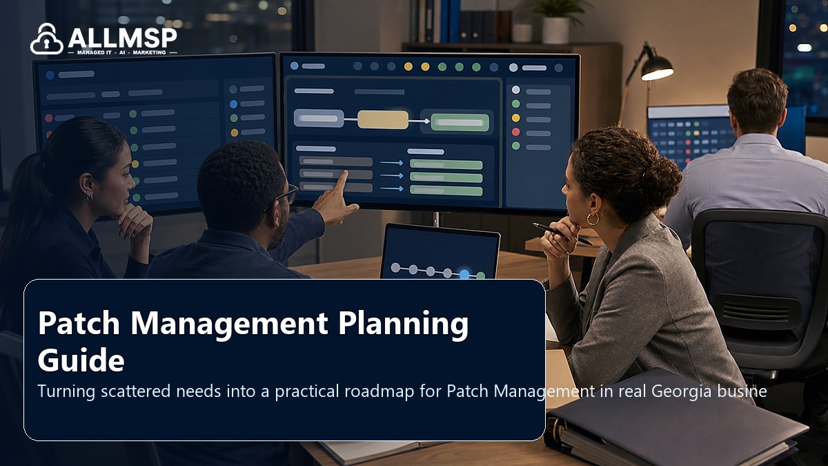 Patch Management planning guide for Georgia businesses: account hardening, alert routing, endpoint health, training, patch cadence, and response playbooks