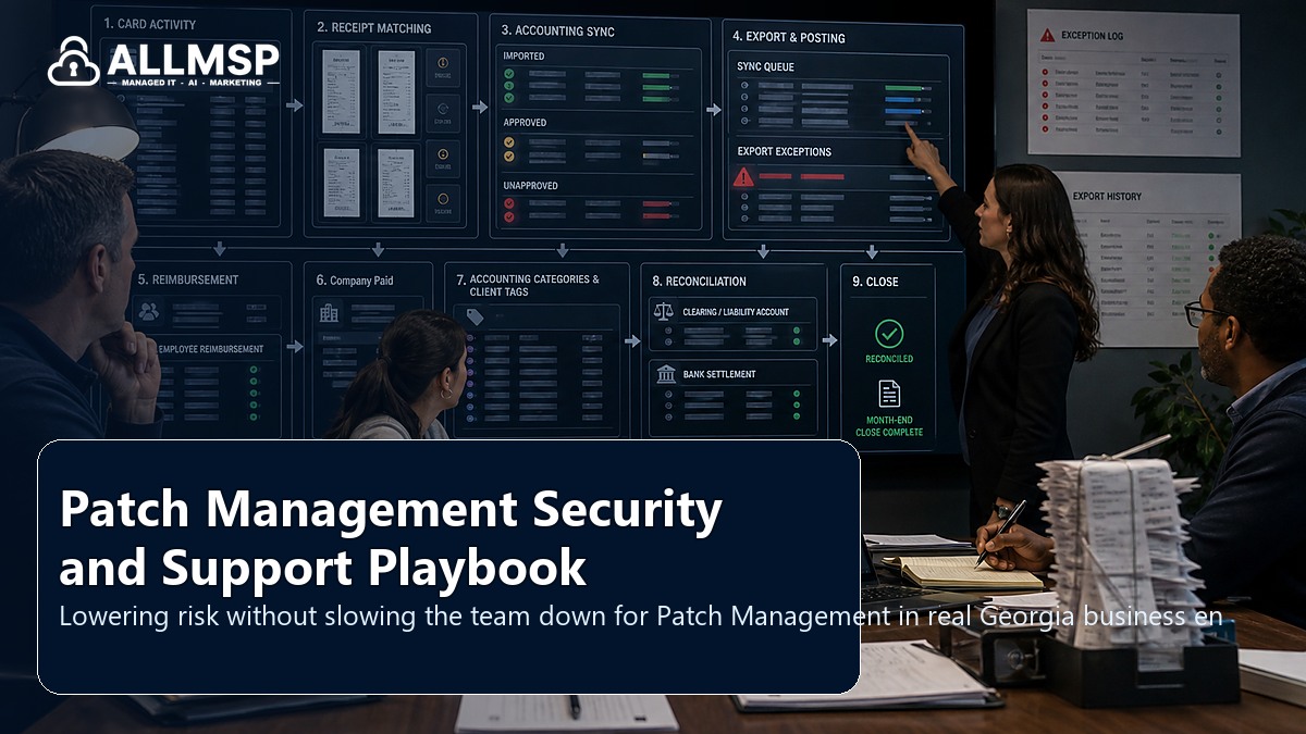 Patch Management security and support playbook for Georgia businesses: account hardening, alert routing, endpoint health, training, patch cadence, and response playbooks