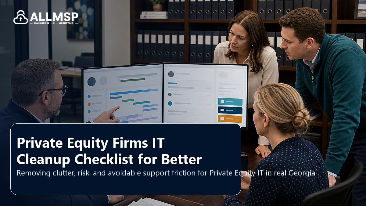 Private Equity IT cleanup checklist for Georgia businesses: workflow design, vendor coordination, support patterns, data ownership, reporting, and change control