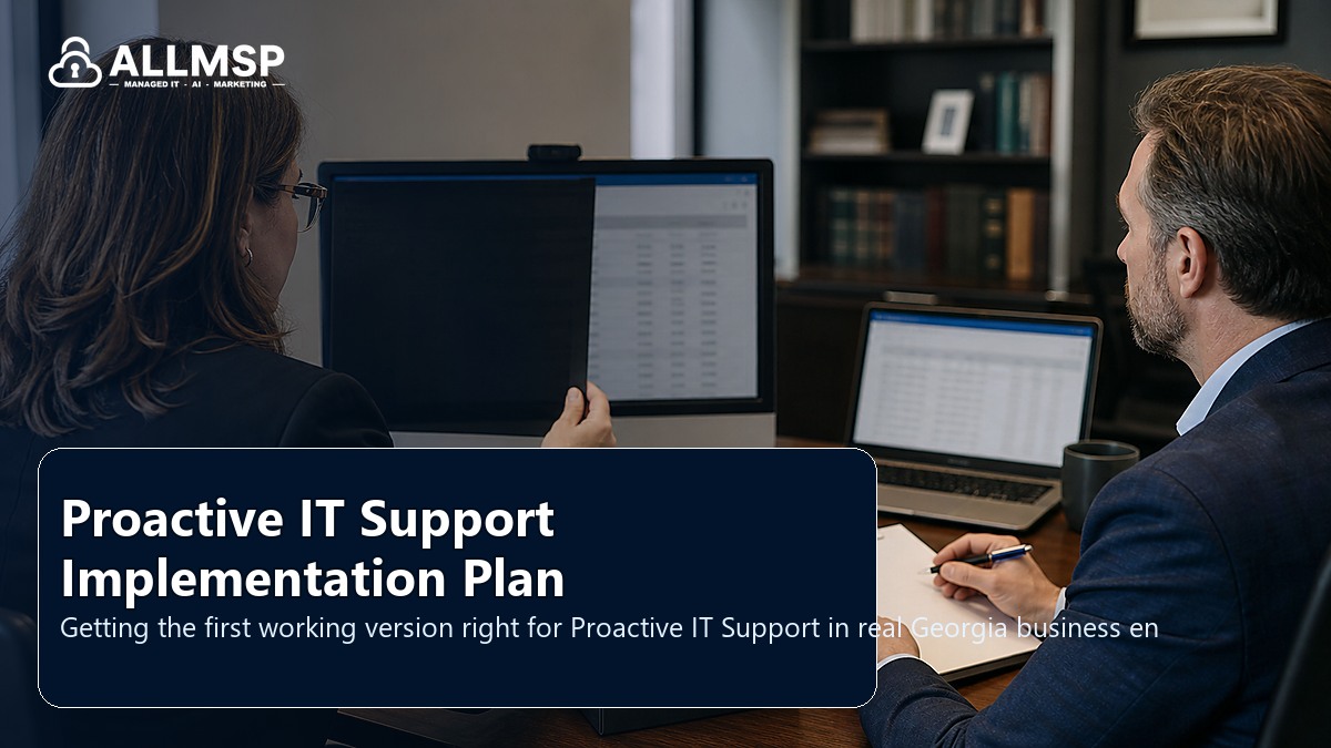 Proactive IT Support setup guide for Georgia businesses: workflow design, vendor coordination, support patterns, data ownership, reporting, and change control