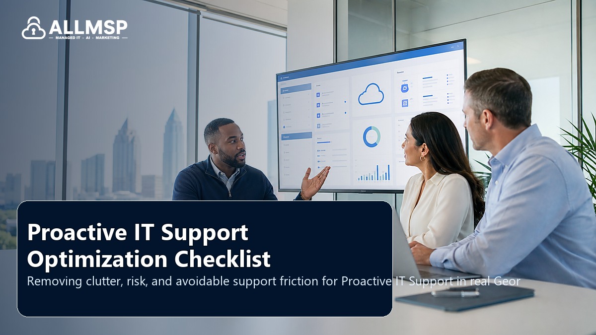 Proactive IT Support cleanup checklist for Georgia businesses: workflow design, vendor coordination, support patterns, data ownership, reporting, and change control