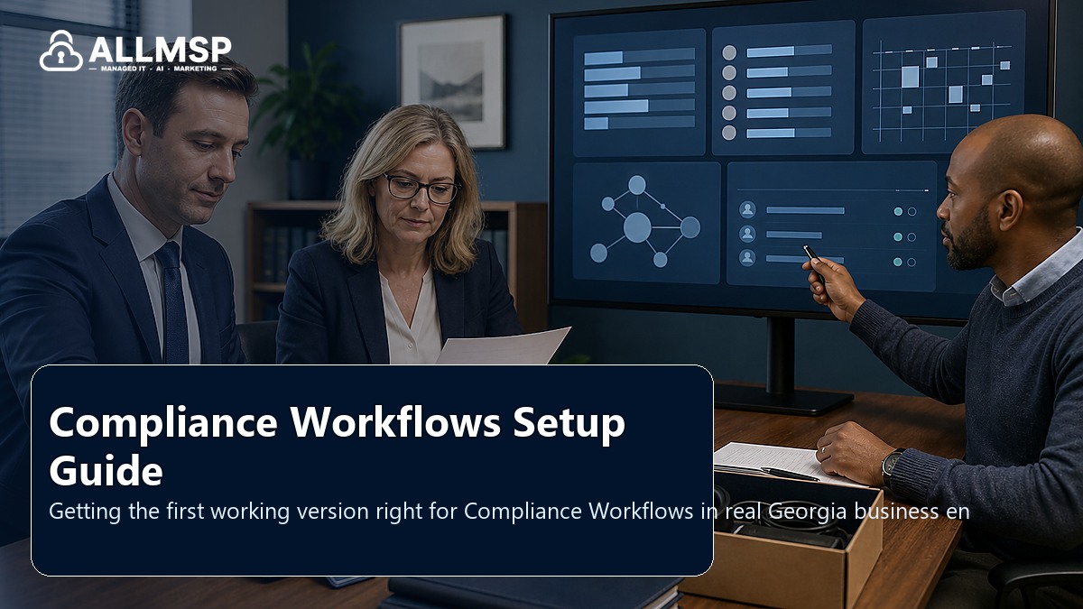 Compliance Workflows setup guide for Georgia businesses: employee lifecycle workflows, access handoffs, training expectations, device readiness, and support during transitions