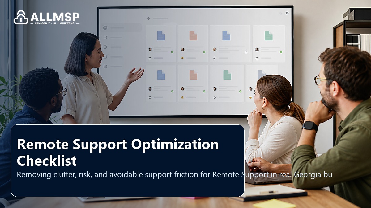 Remote Support cleanup checklist for Georgia businesses: workflow design, vendor coordination, support patterns, data ownership, reporting, and change control