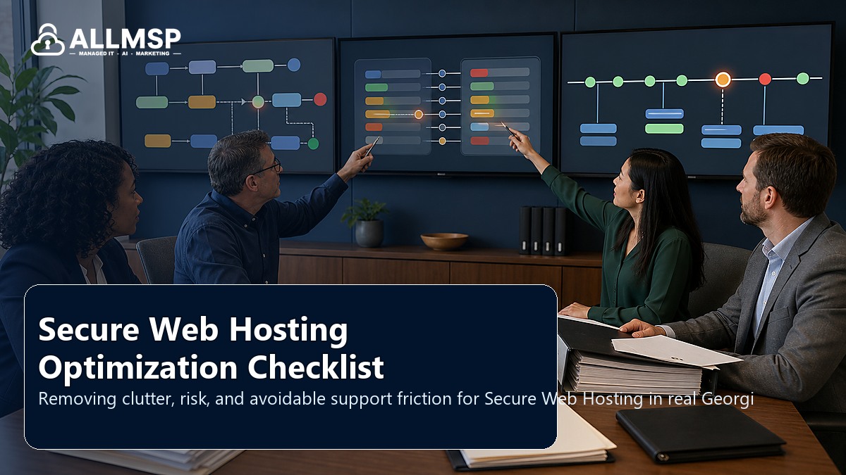 Secure Web Hosting cleanup checklist for Georgia businesses: account hardening, alert routing, endpoint health, training, patch cadence, and response playbooks