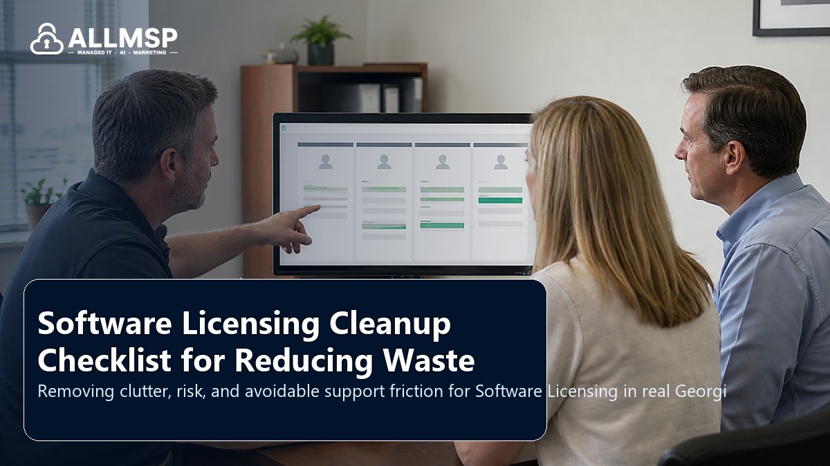 Software Licensing cleanup checklist for Georgia businesses: workflow design, vendor coordination, support patterns, data ownership, reporting, and change control