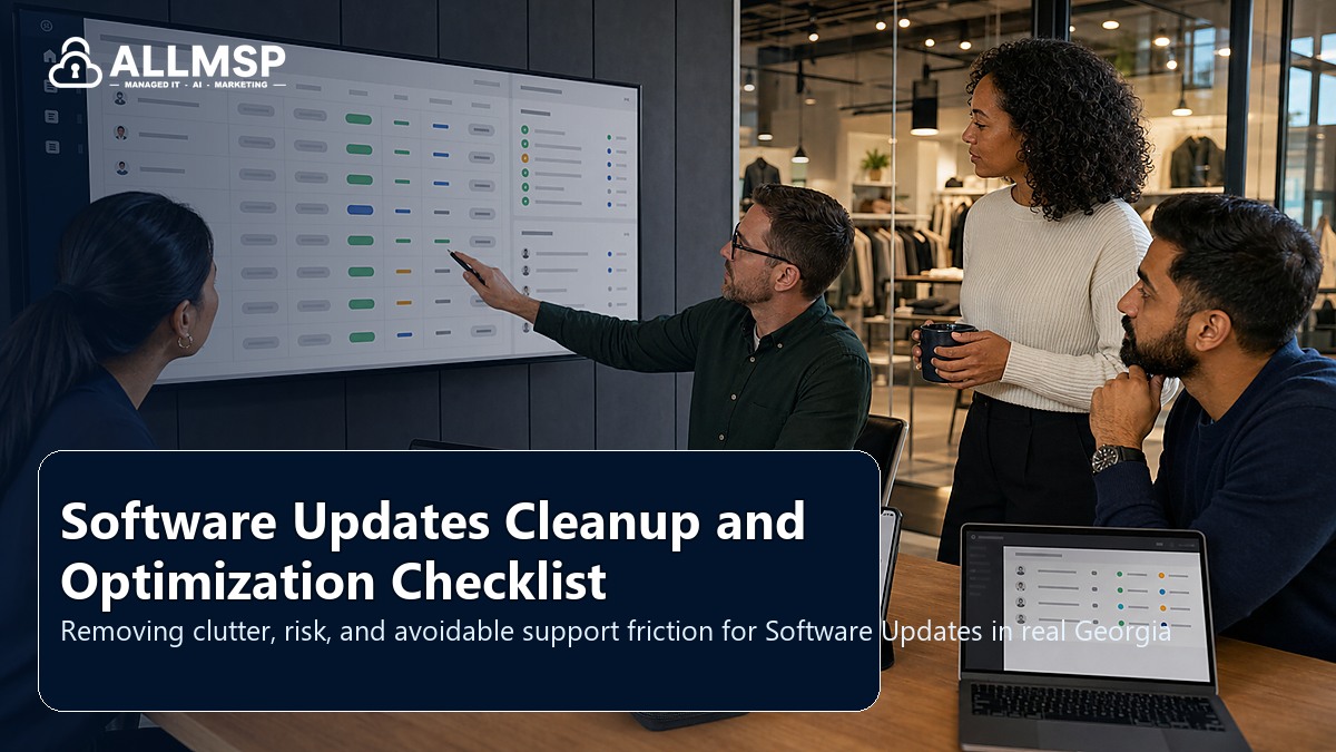 Software Updates cleanup checklist for Georgia businesses: workflow design, vendor coordination, support patterns, data ownership, reporting, and change control