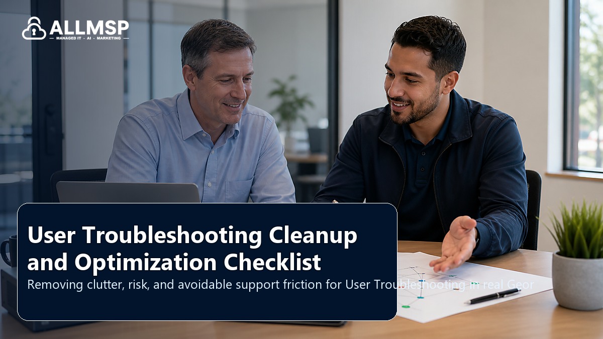 User Troubleshooting cleanup checklist for Georgia businesses: workflow design, vendor coordination, support patterns, data ownership, reporting, and change control