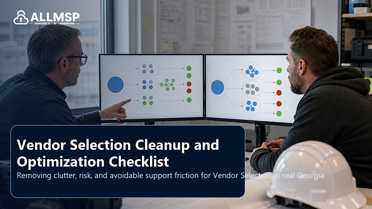 Vendor Selection cleanup checklist for Georgia businesses: workflow design, vendor coordination, support patterns, data ownership, reporting, and change control