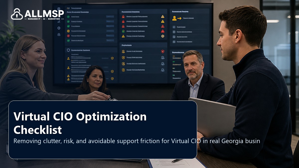 Virtual CIO cleanup checklist for Georgia businesses: workflow design, vendor coordination, support patterns, data ownership, reporting, and change control
