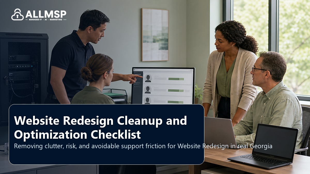 Website Redesign cleanup checklist for Georgia businesses: local search intent, page quality, speed, form routing, conversion paths, and proof that leads are being captured