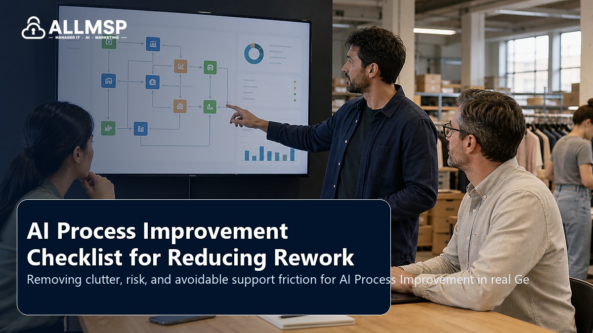 AI Process Improvement cleanup checklist for Georgia businesses: workflow design, vendor coordination, support patterns, data ownership, reporting, and change control