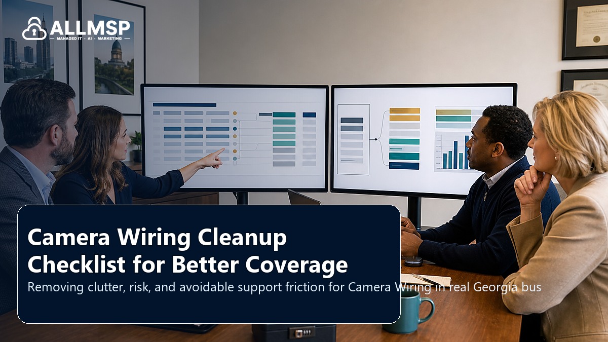 Camera Wiring cleanup checklist for Georgia businesses: equipment inventory, labeling, firmware, monitoring, lifecycle planning, and support documentation