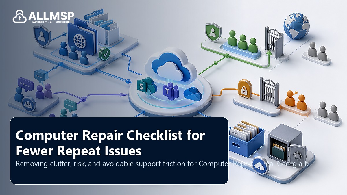 Computer Repair cleanup checklist for Georgia businesses: workflow design, vendor coordination, support patterns, data ownership, reporting, and change control