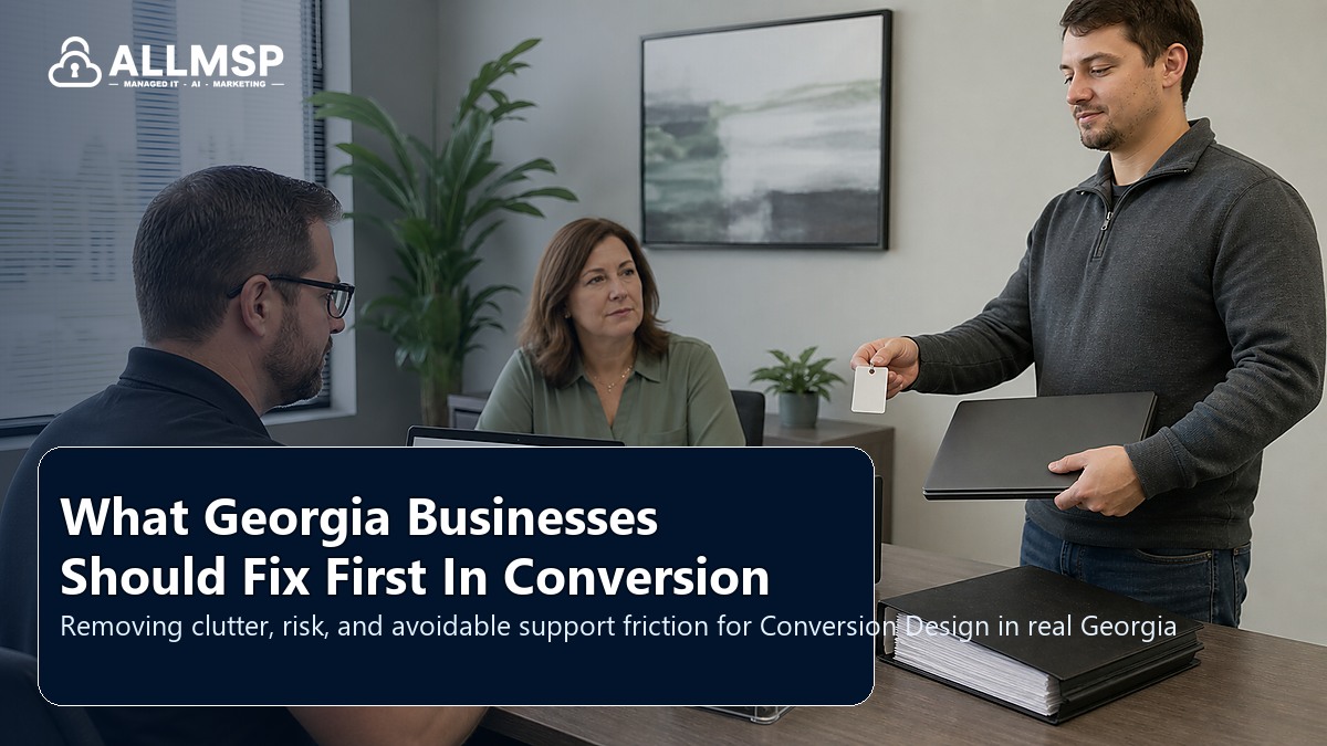 Conversion Design cleanup checklist for Georgia businesses: local search intent, page quality, speed, form routing, conversion paths, and proof that leads are being captured