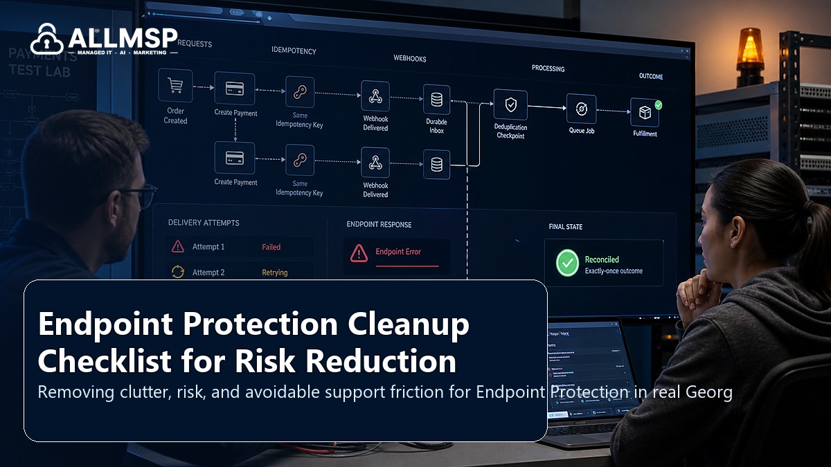 Endpoint Protection cleanup checklist for Georgia businesses: account hardening, alert routing, endpoint health, training, patch cadence, and response playbooks